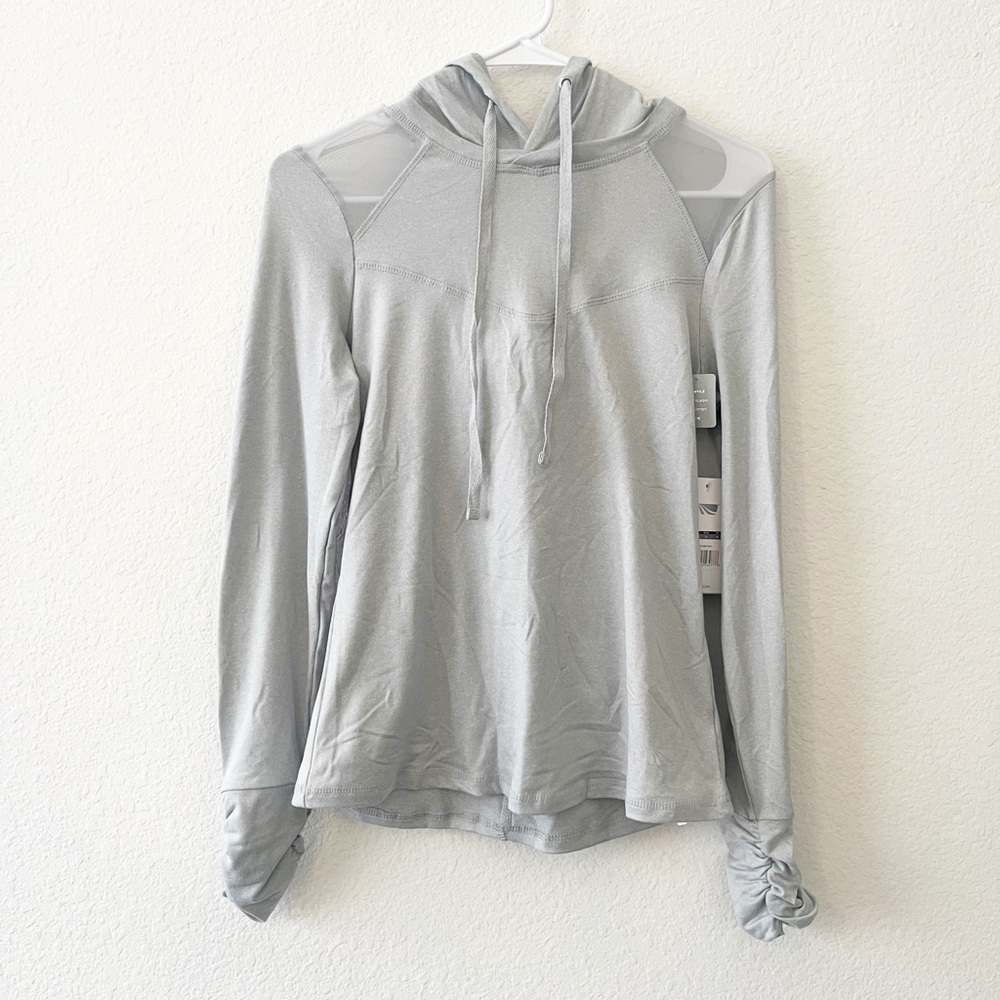 NWT Marika‎ Light Heather Grey Mesh Pullover Hoodie NWT Size XS